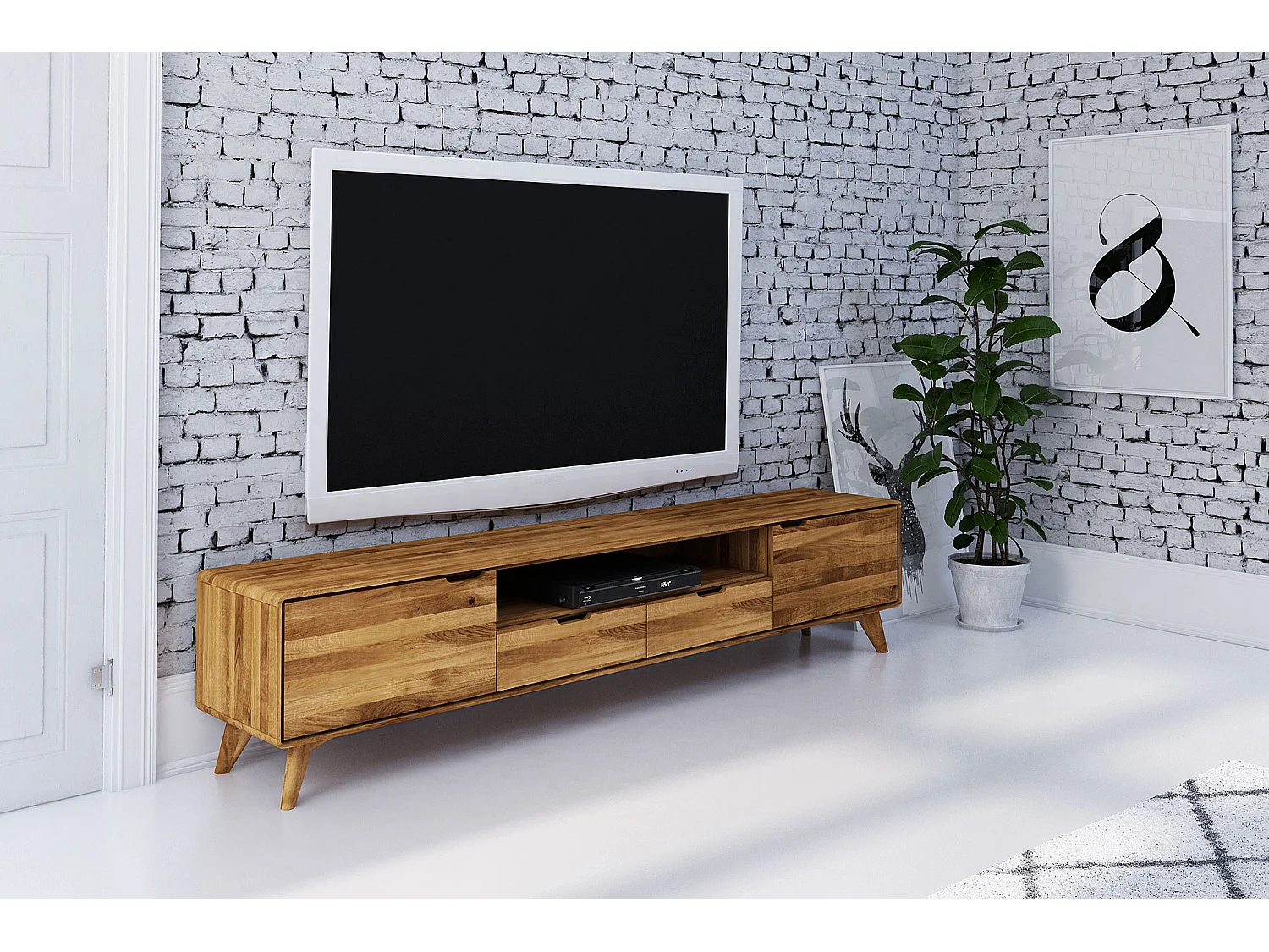 GREG - TV-Möbel mit Schublade aus Wildeiche naturgeölt