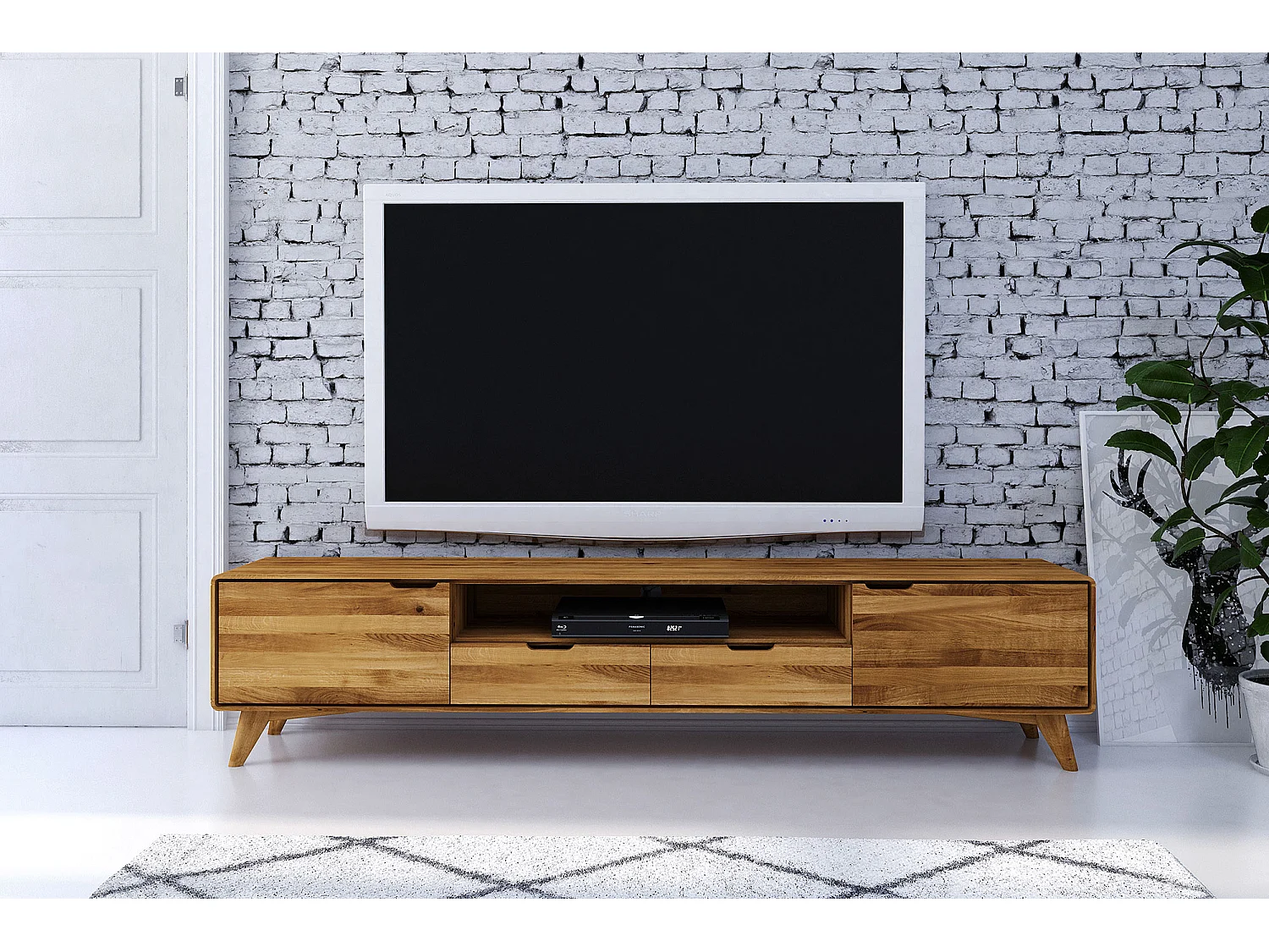 GREG - TV-Möbel mit Schublade aus Wildeiche naturgeölt