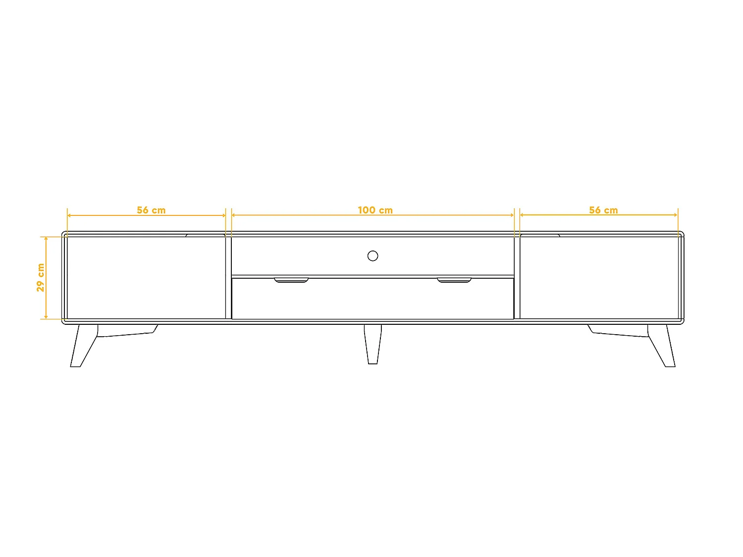 GREG - TV-Möbel mit Schublade aus Wildeiche naturgeölt