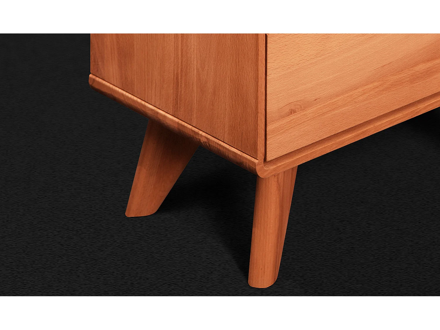 GREG - Meuble TV avec tiroirs en coeur de hêtre huilé naturel