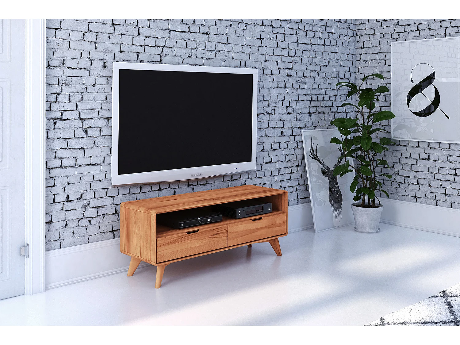 GREG - TV-Möbel mit Schubladen aus Kernbuche naturgeölt