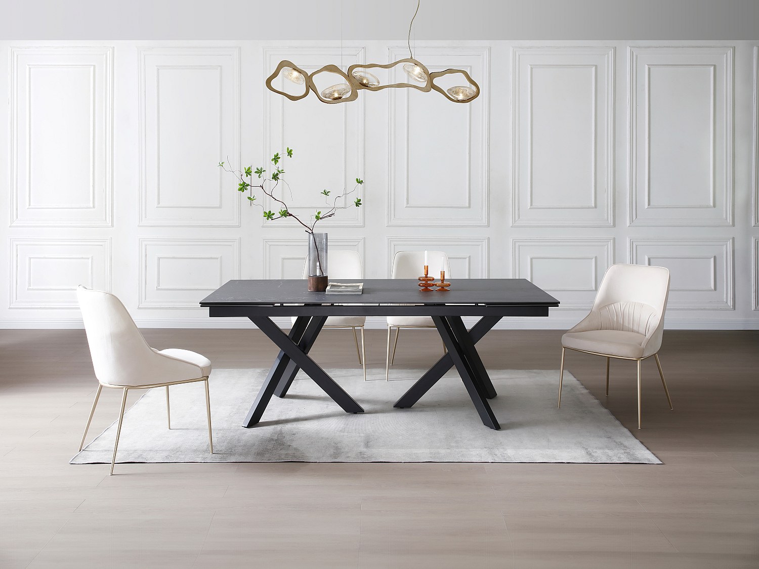 Esstisch ausziehbar - 8 bis 12 Personen - Sicherheitsglas & Keramik - Marmo günstig online kaufen