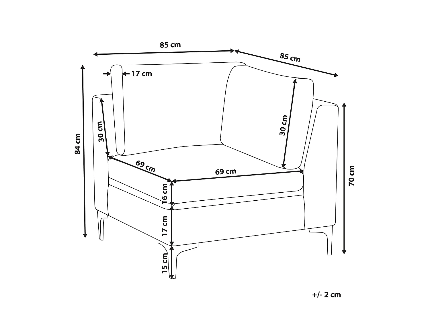 Module d'angle EVJA Velours Rose