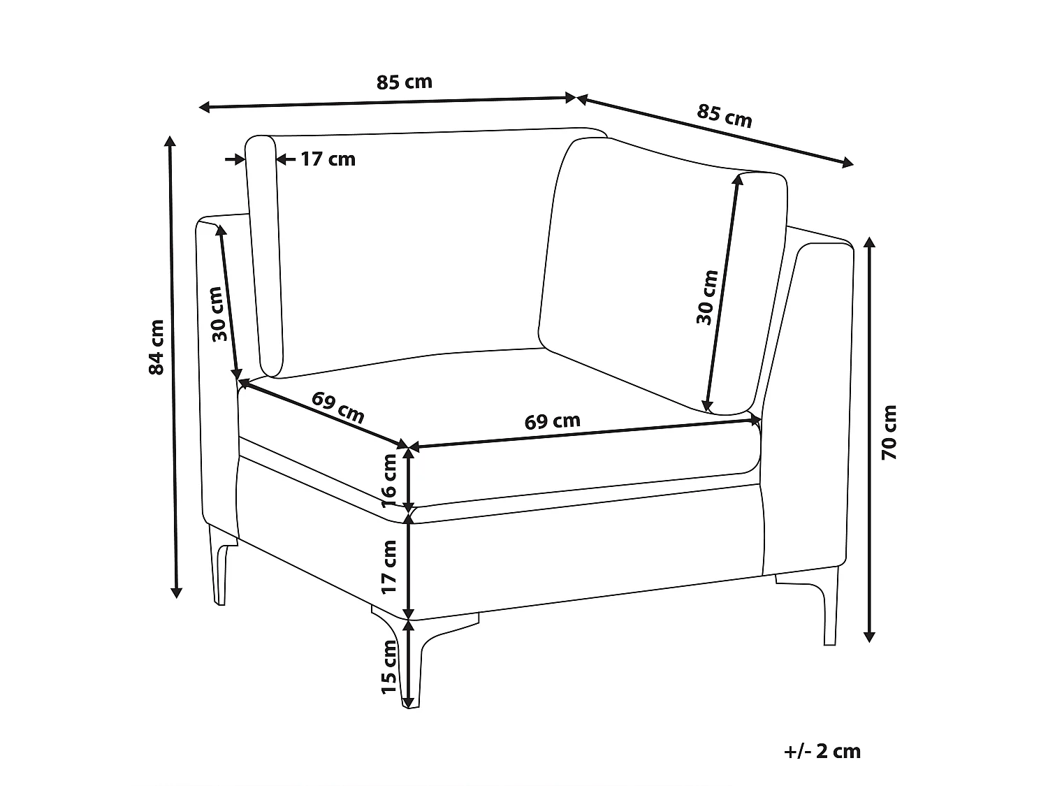 Módulo de canto EVJA Veludo Azul marinho