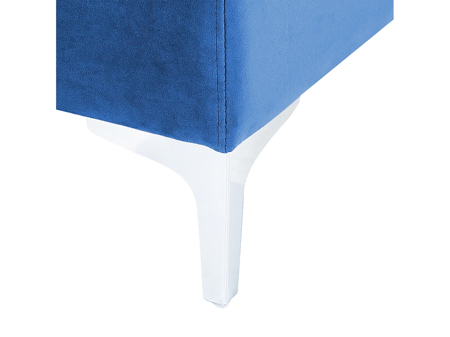 Modul Ecksessel aus Samtstoff Blau quadratisch mit Rückenkissen Glamour Evja