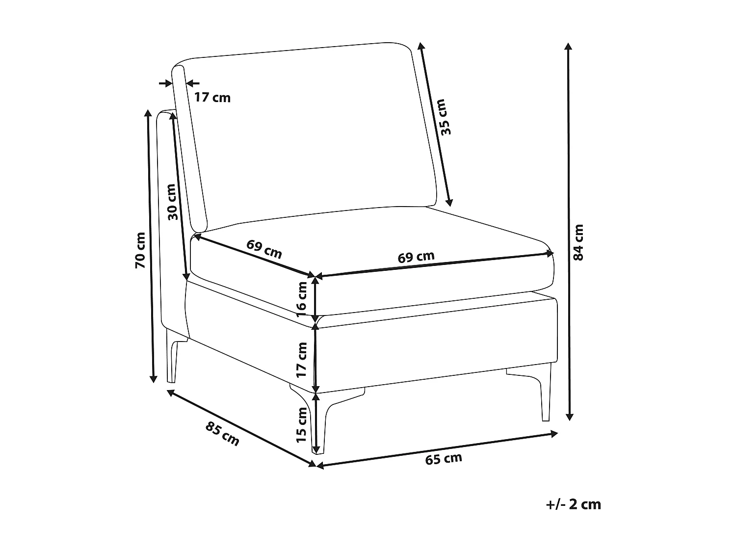 Sillón modular EVJA Terciopelo Azul marino