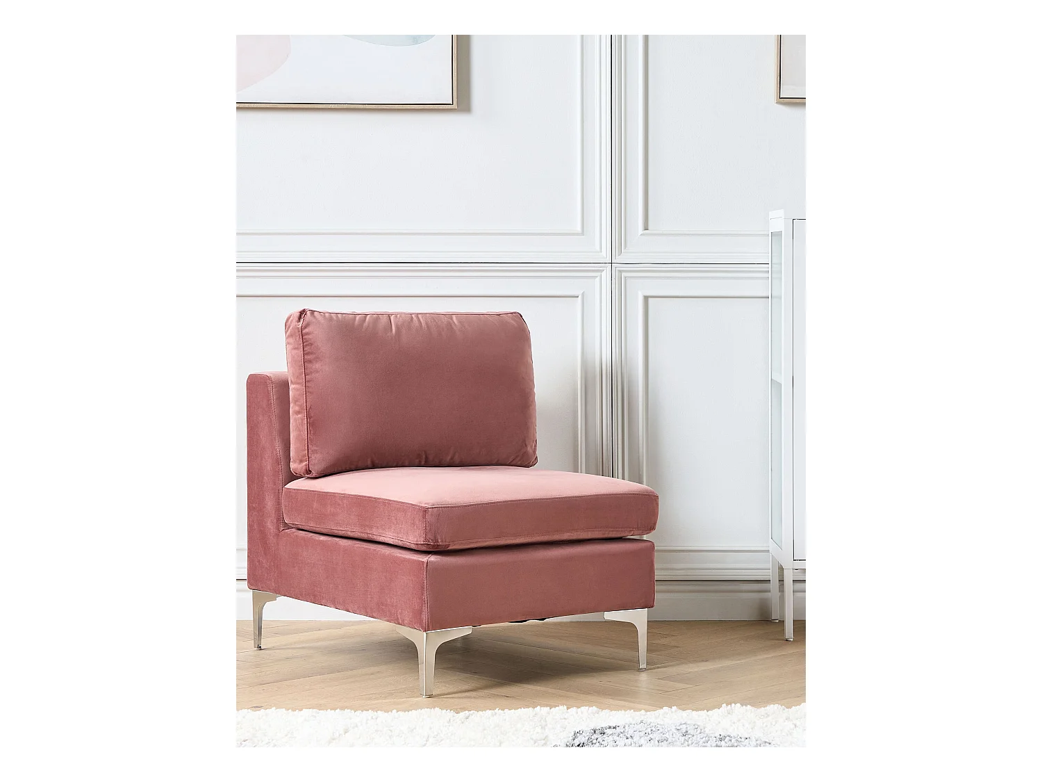 Poltrona modular EVJA Veludo Rosa
