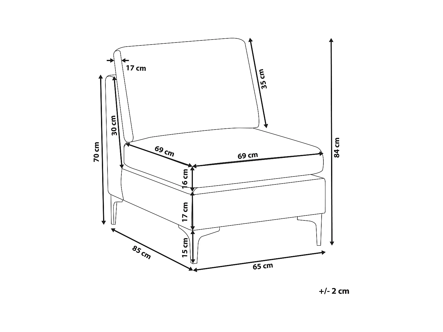 Poltrona modular EVJA Veludo Rosa