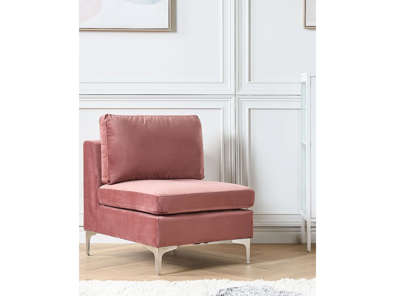 Poltrona modular EVJA Veludo Rosa