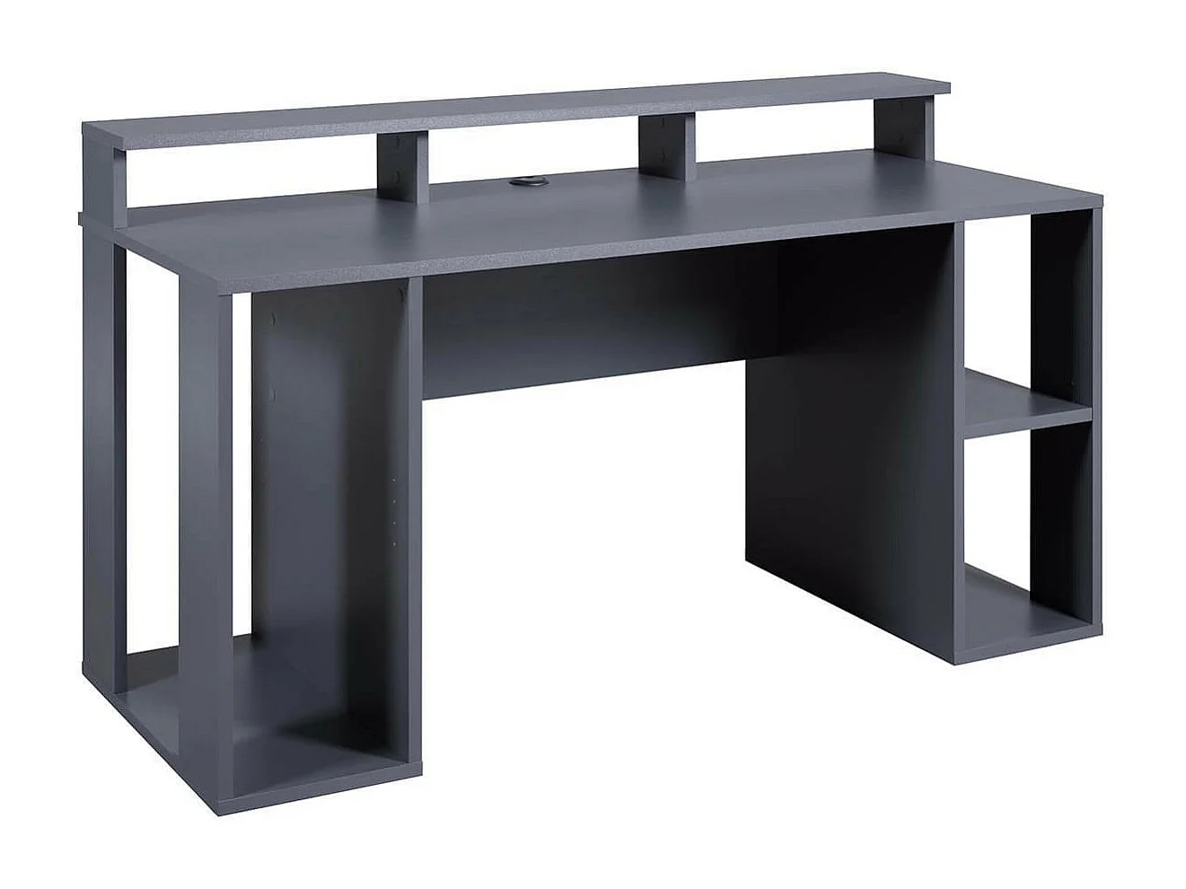 MARIO - Pack Bureau Gamer et Fauteuil Simili Blanc et Noir