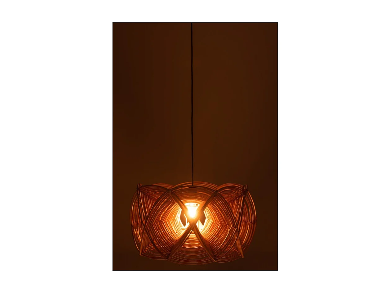 Abat-Jour Suspendu en Rotin "Vagues" 50cm Beige