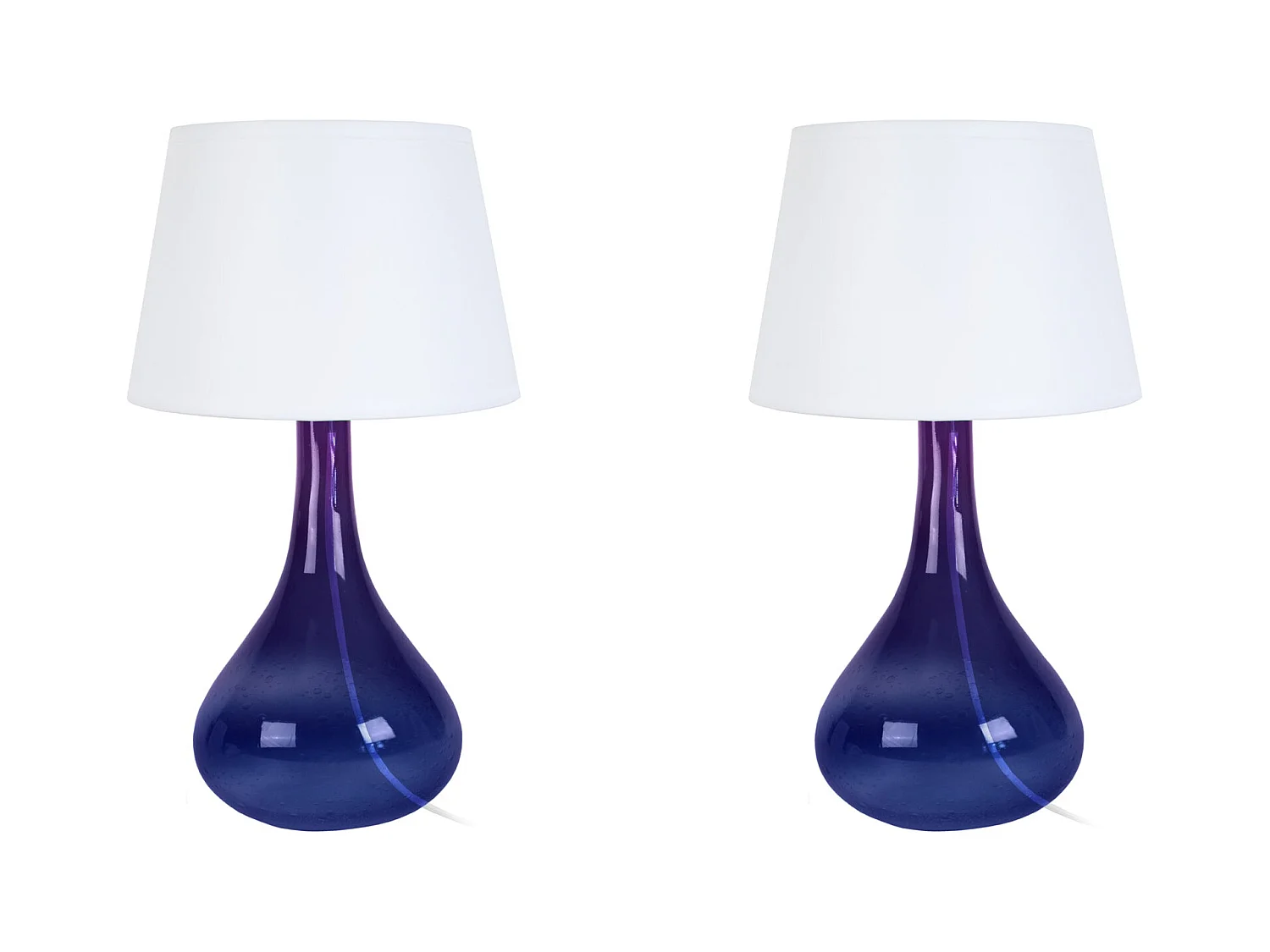 Lampe de Chevet TOSEL ,verre,Violet ,H34x D 20xP20cm