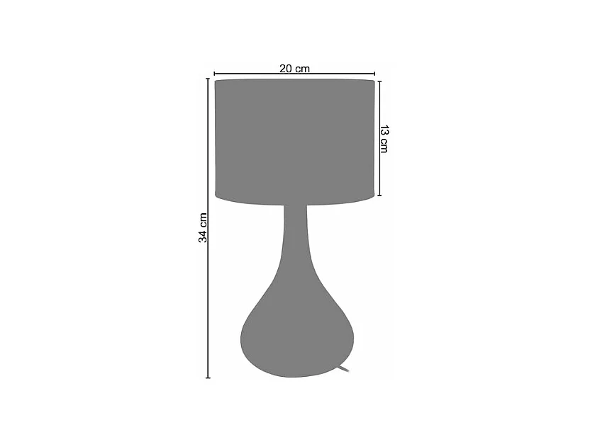 Abajur TOSEL MANON N LT2 tecido coluna preto D22 x  H50  cm