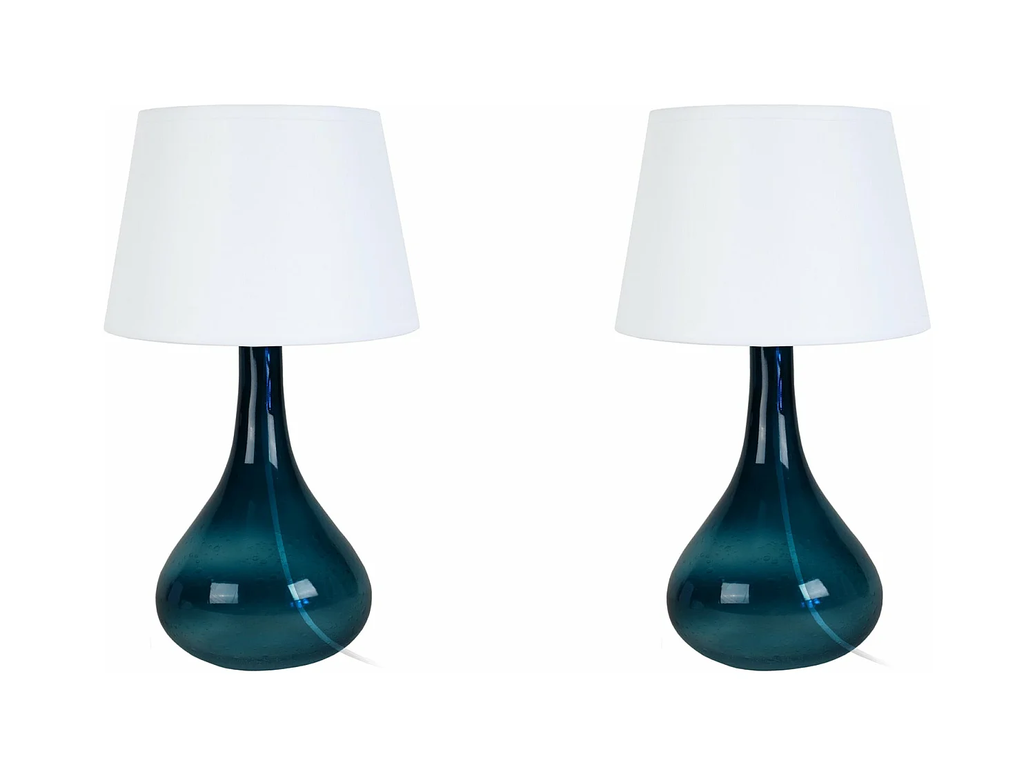 Pair de Lampes de chevet bouteille verre  pétrole. 34 cm.