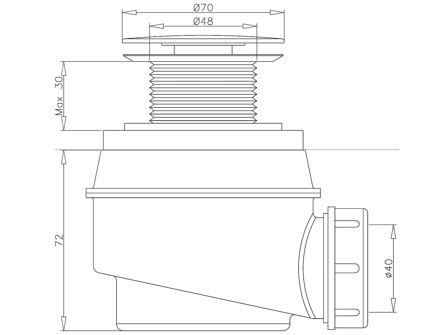 Bonde De Douche Laiton Antique Pop-Up