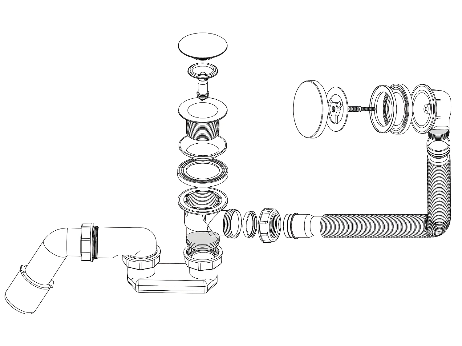 Tycner Conjunto De Desagüe Para Bañera Negro