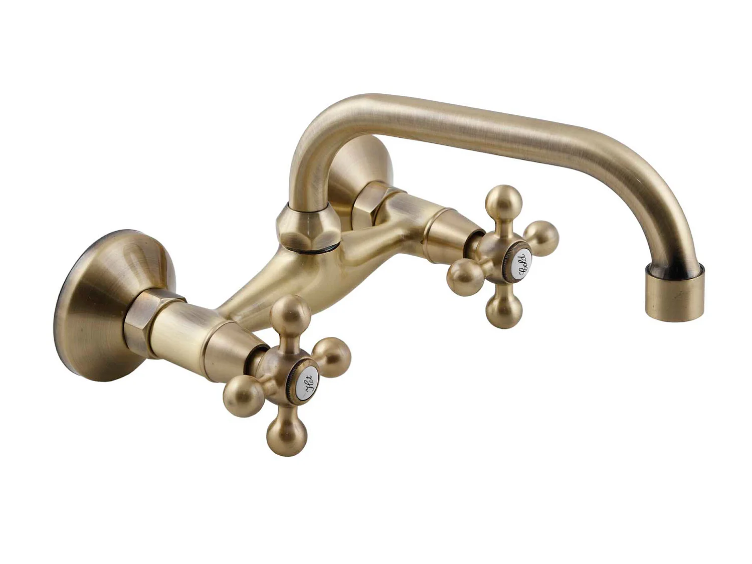 Wasserhahn Küche Wandarmatur Messing Zweigriffarmaturen Oberer Auslauf Stilo