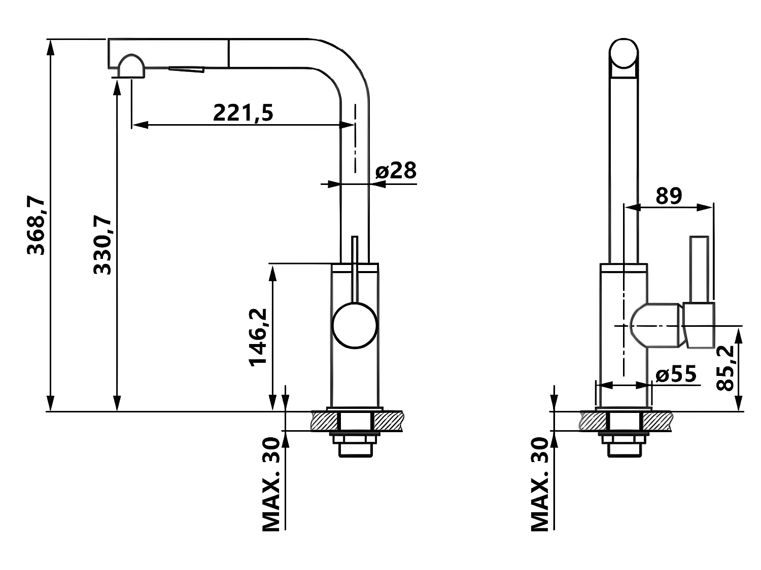 Robinet Cuisine Mitigeur Noir Haut Monocommande Preto Retirer Le Bec