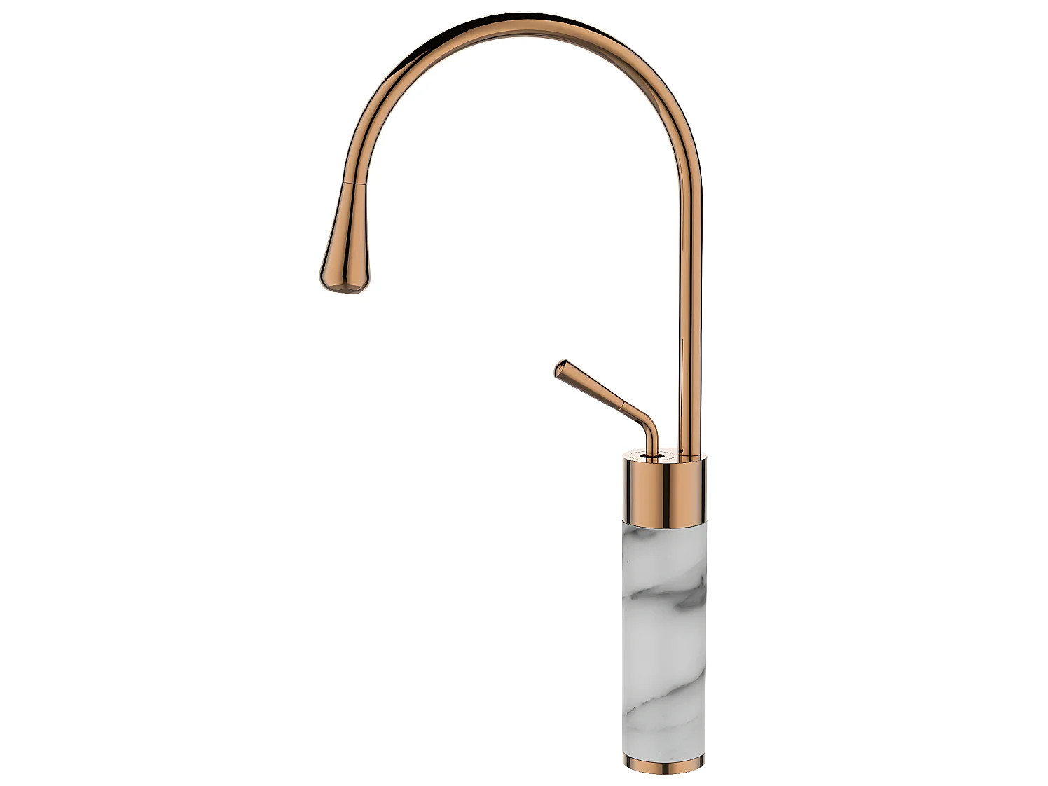 Robinet Cuisine Mitigeur Marbre Bronze Blanc Monocommande