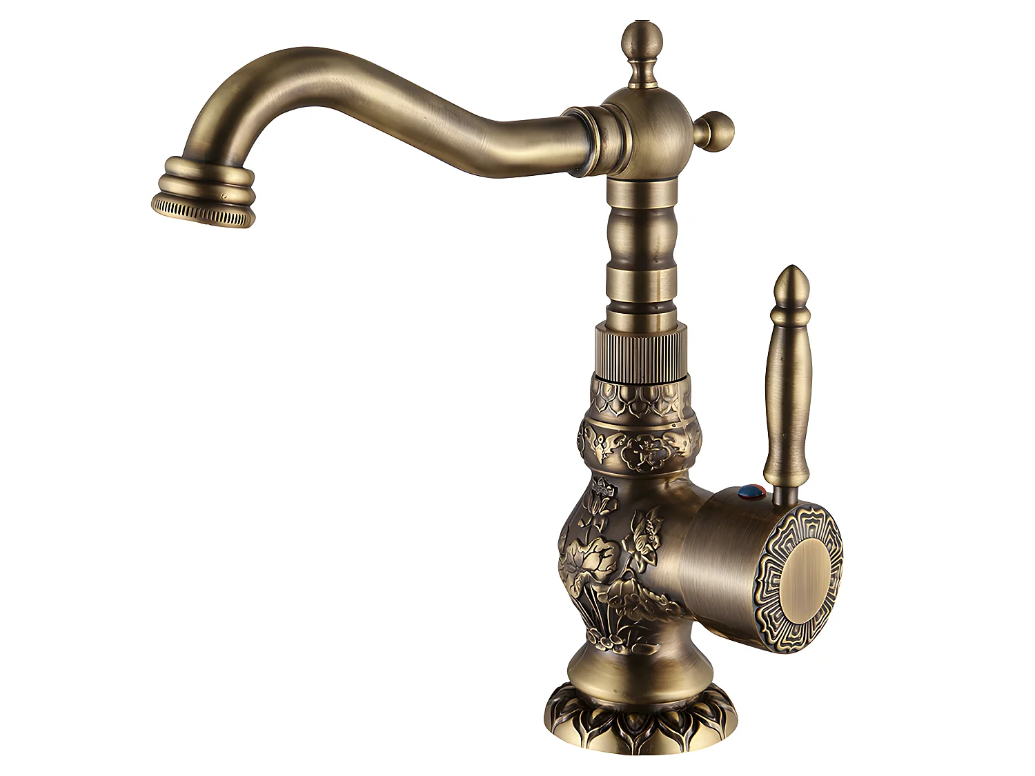 Grifo De Cocina Latón Antiguo Monomando