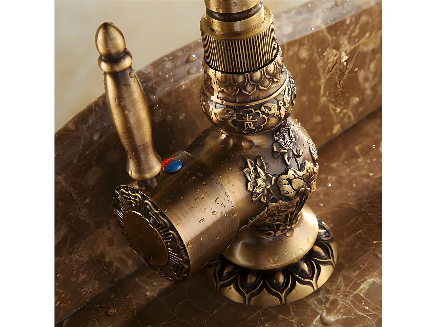 Grifo De Cocina Latón Antiguo Monomando