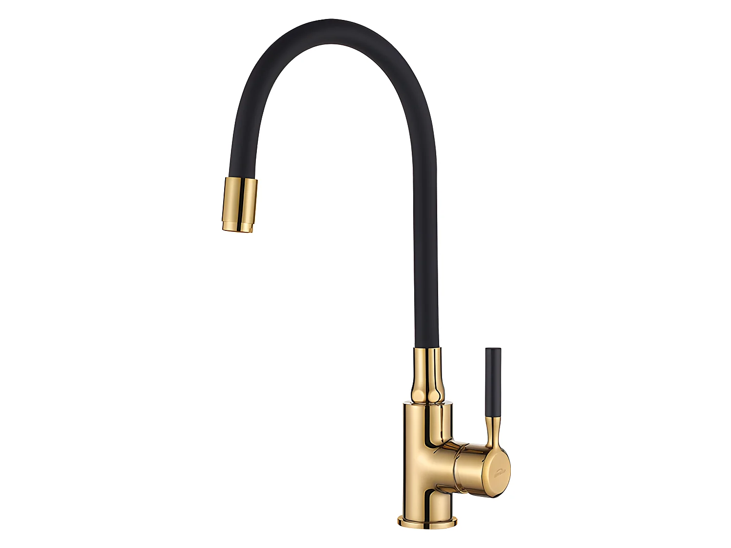 Robinet Cuisine Mitigeur Or Noir Haut Monocommande