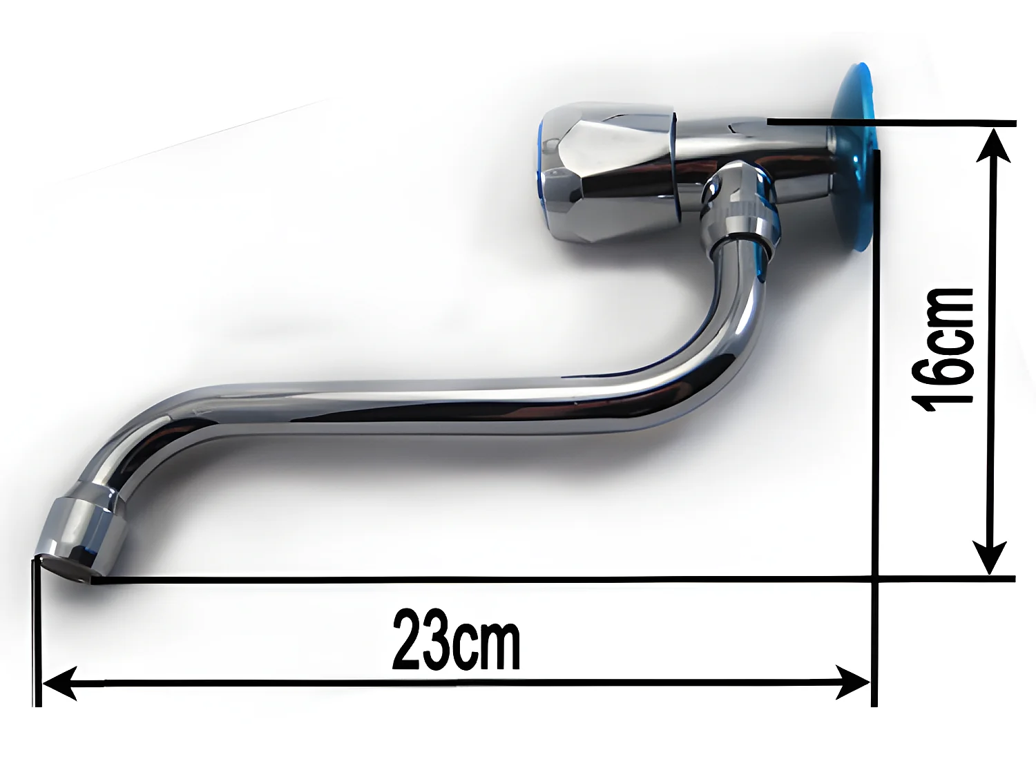 Robinet Cuisine Eau Froide Chrome Mural Bec Inférieur