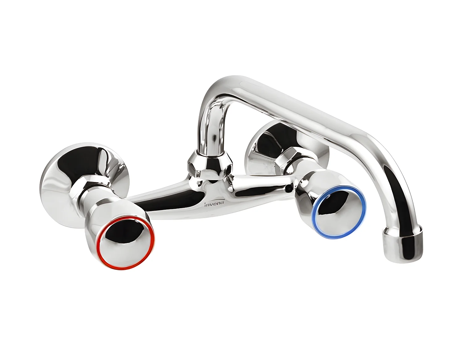 Wasserhahn Küche Küchenarmatur Chrom Wandmontage 20Cm Auslauf