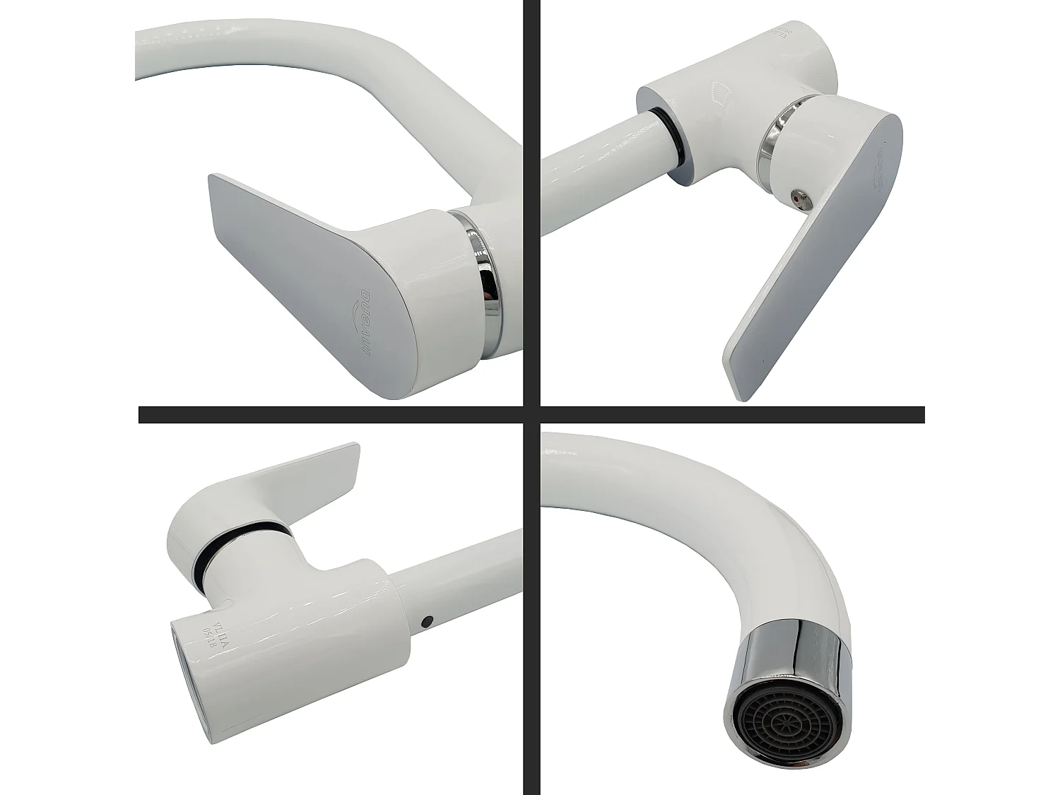 Robinet Cuisine Mitigeur Blanc Monocommande Dokos