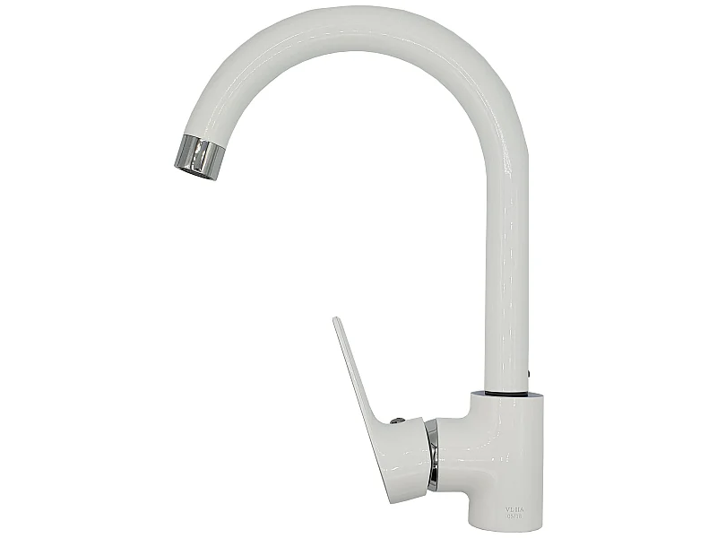 Robinet Cuisine Mitigeur Blanc Monocommande Dokos