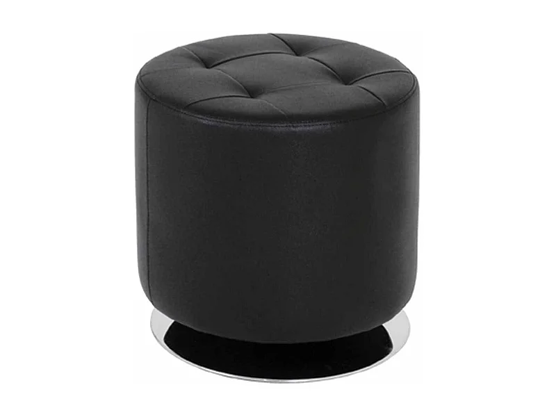Pouf Rond Design "Martha" 40cm Noir