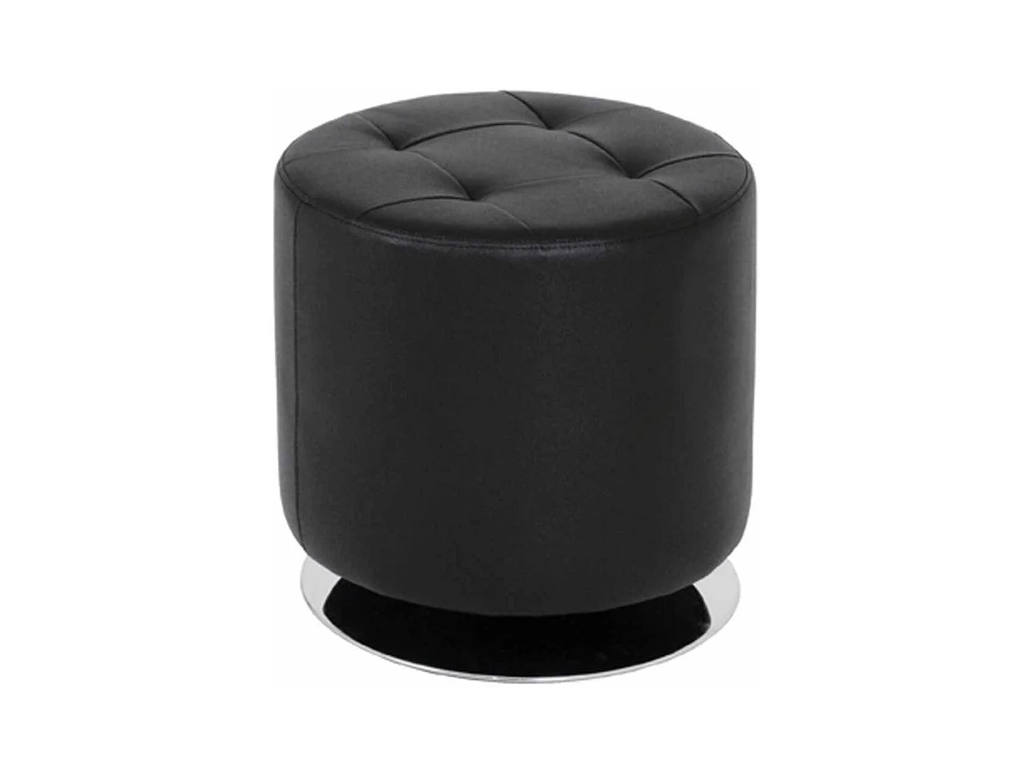 Pouf Rond Design "Martha" 40cm Noir