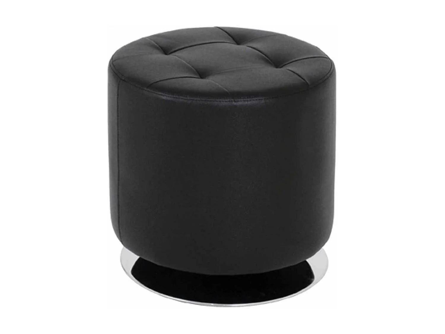 Pouf Rond Design "Martha" 40cm Noir
