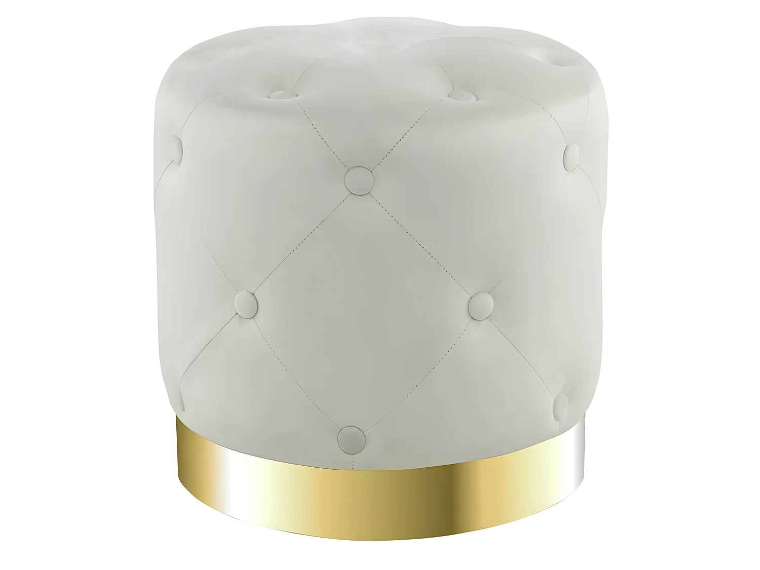 Pouf Rond Design "Piano" 40cm Crème