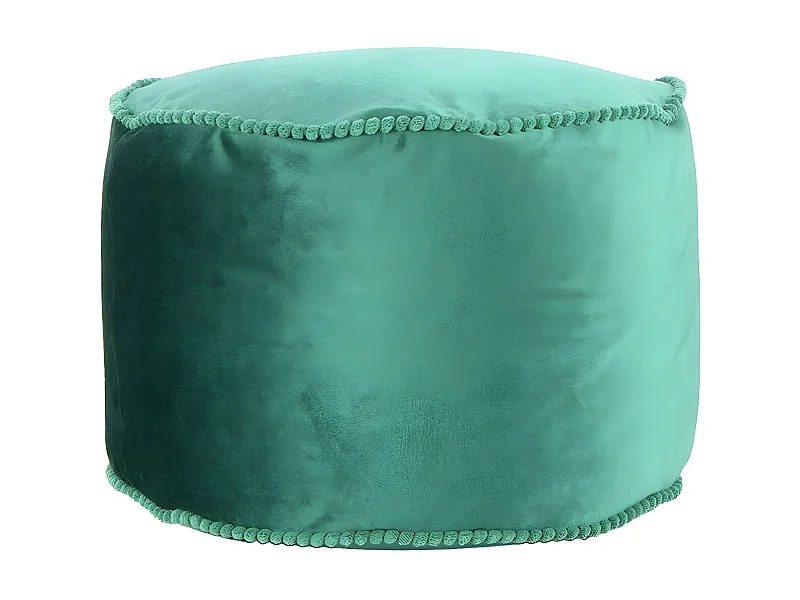 Pouf Rond en Velours "Taj Mahal" 47cm Vert