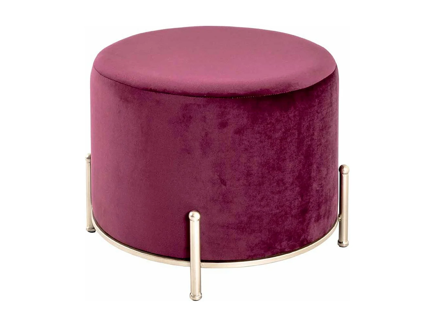 Pouf Rond Design "Cathy" 48cm Rouge