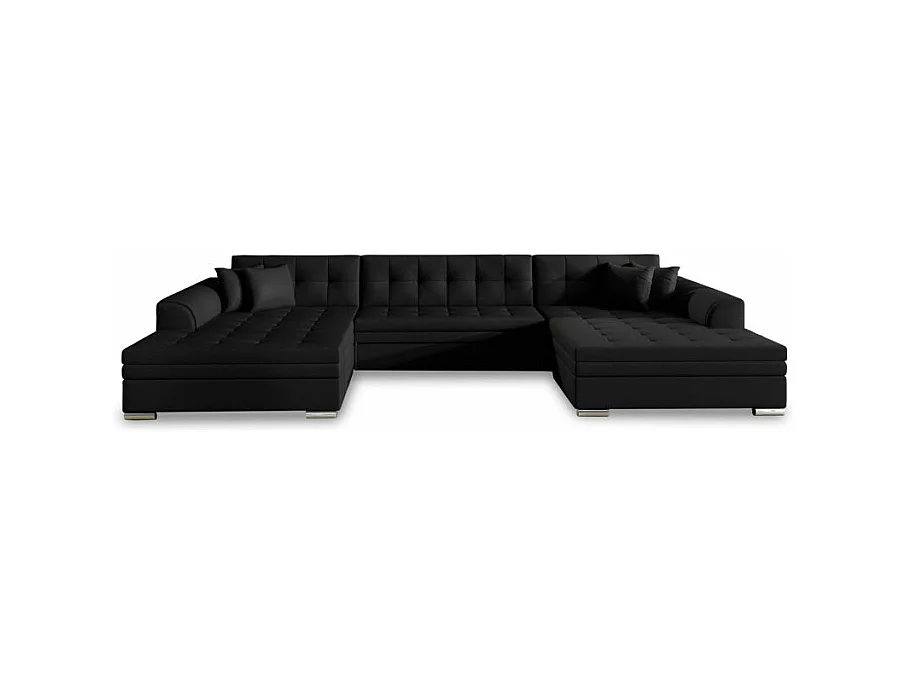Canapé Panoramique Convertible "Ascobar" 365cm Noir