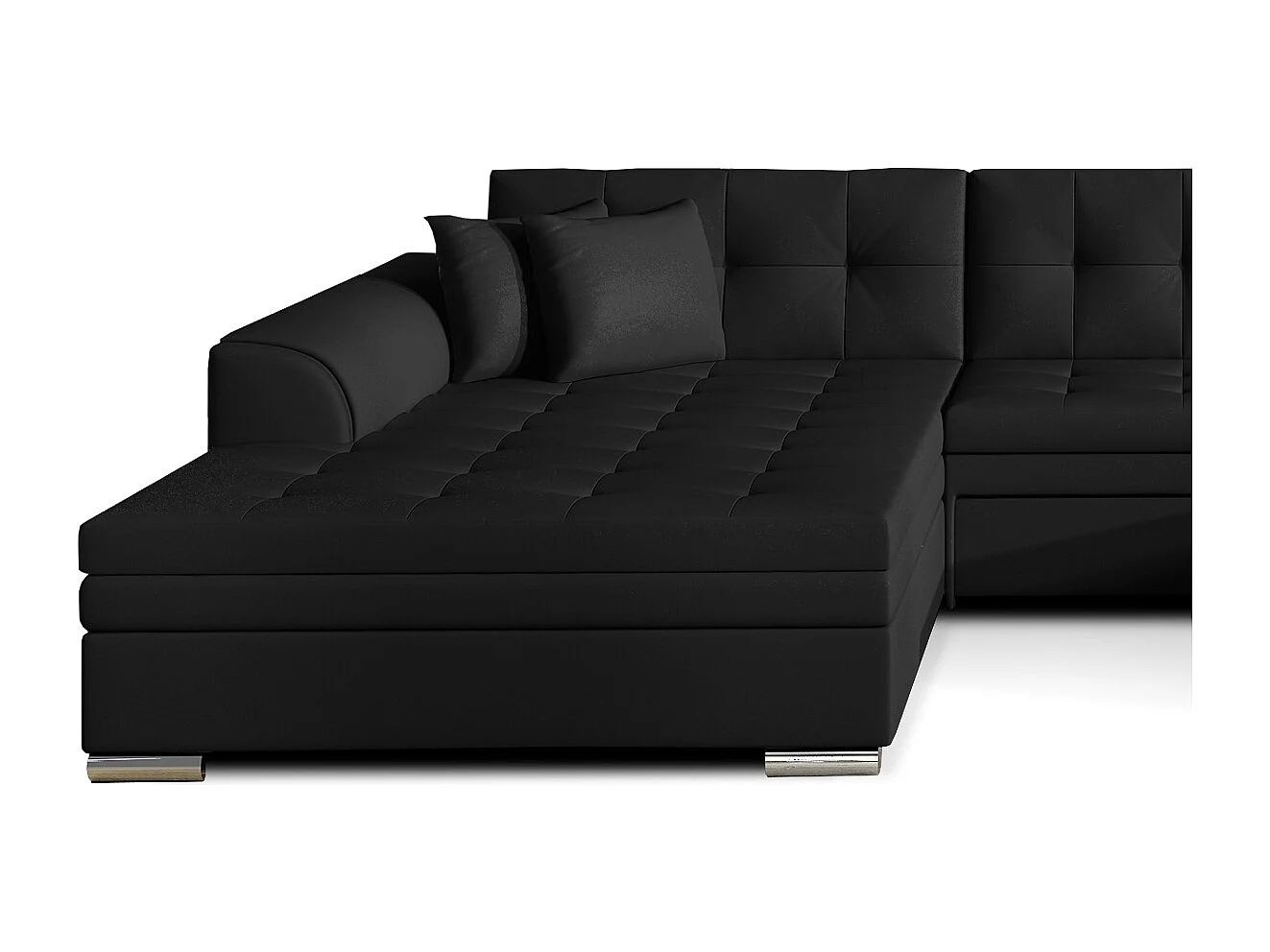 Canapé Panoramique Convertible "Ascobar" 365cm Noir