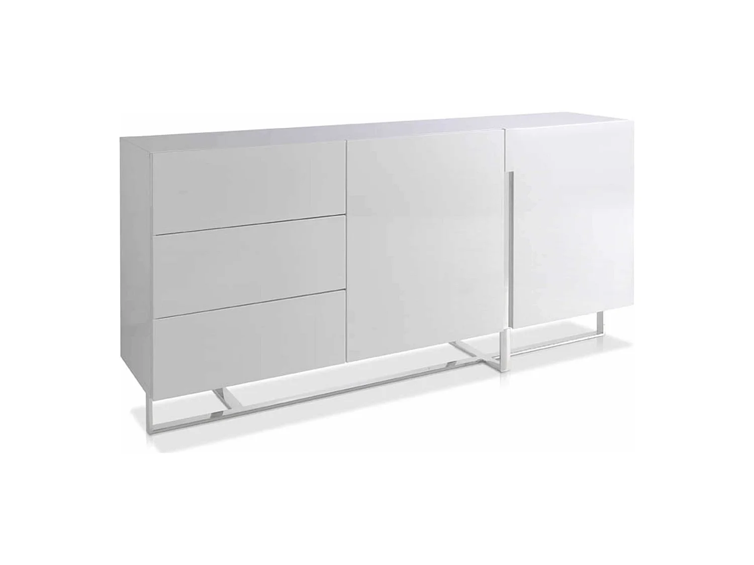 Buffet laqué structure acier inoxydable