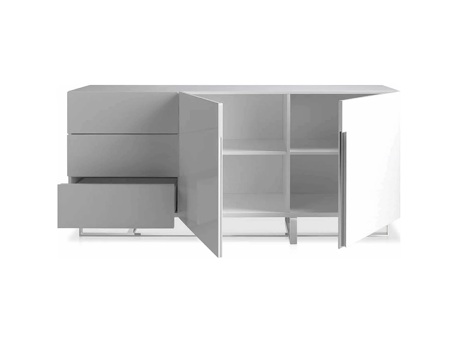 Buffet laqué structure acier inoxydable