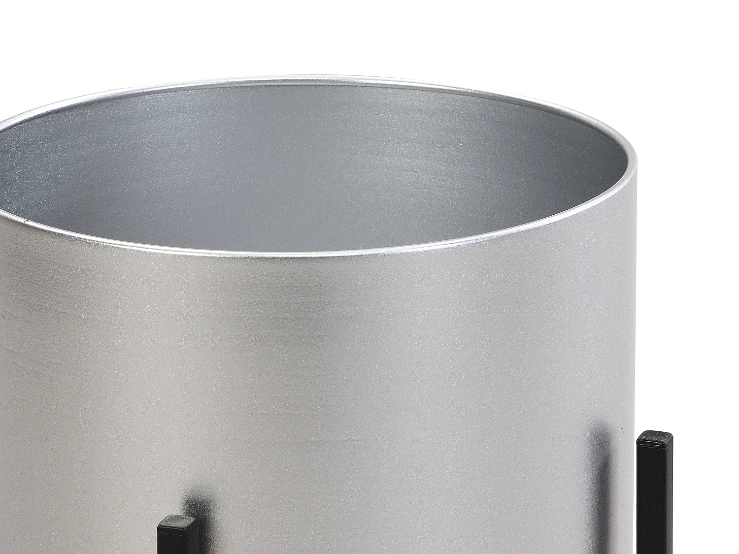 2er-Set - Übertöpfe mit Gestell - Metall - 25 x 39 & 23 x 35,5 - Silberfarben & Schwarz - EDMEE