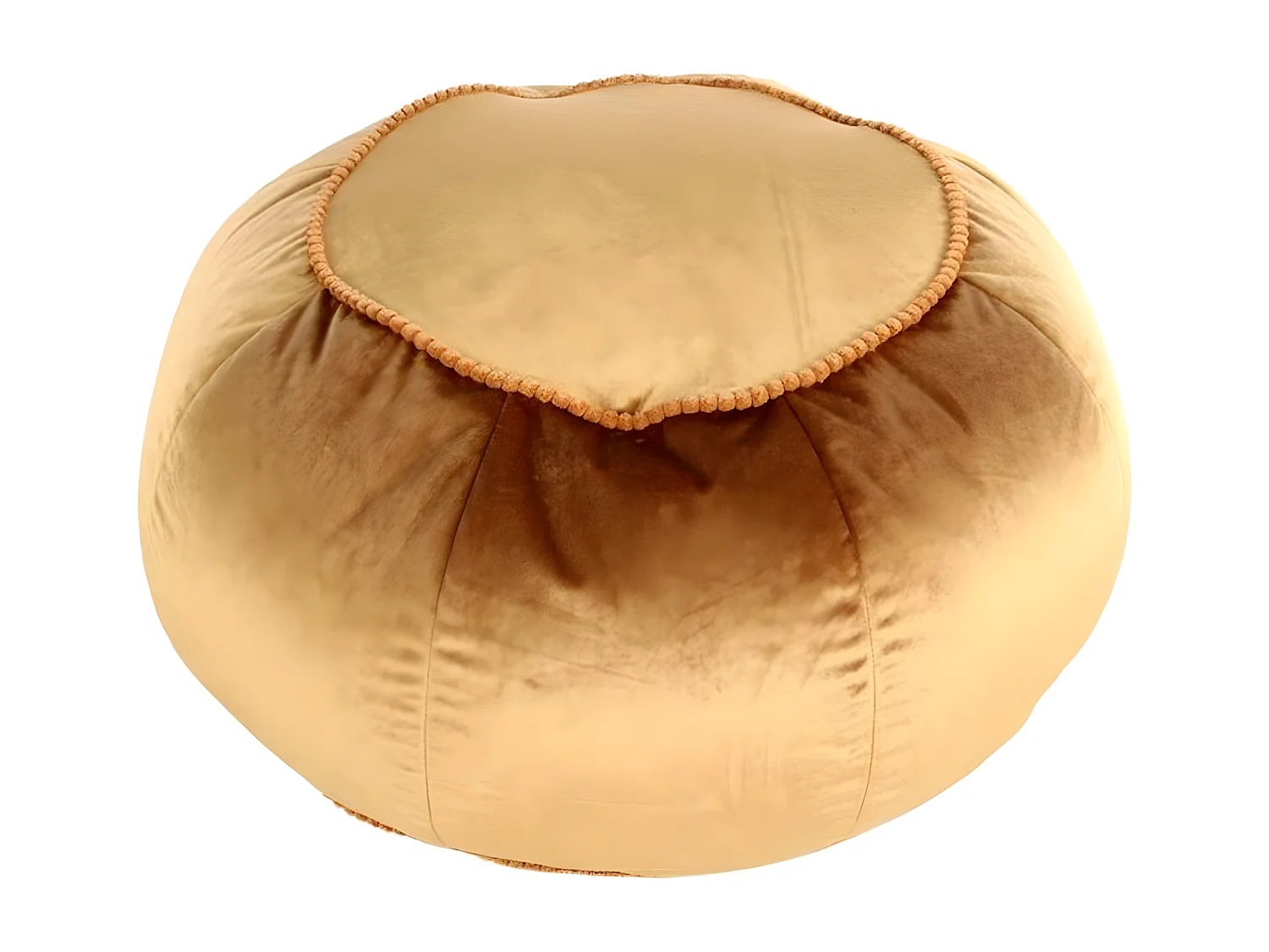 Pouf Rond en Velours "Taj Mahal" 65cm Marron