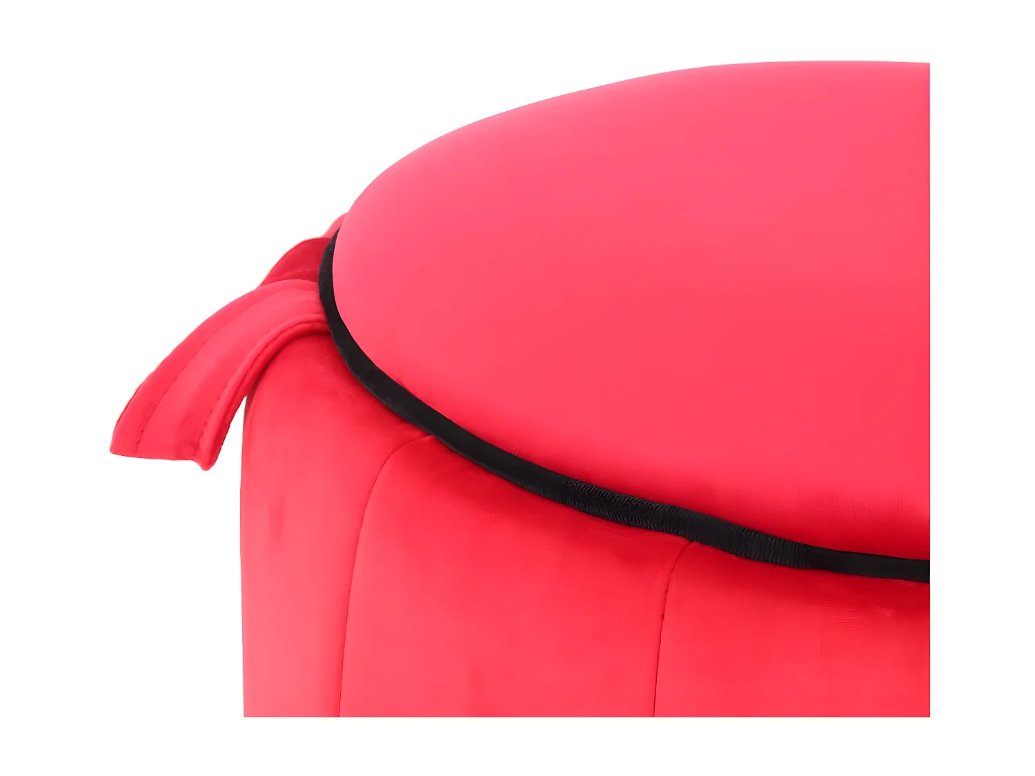 Pouf Rond Velours "Reese" 43cm Rouge