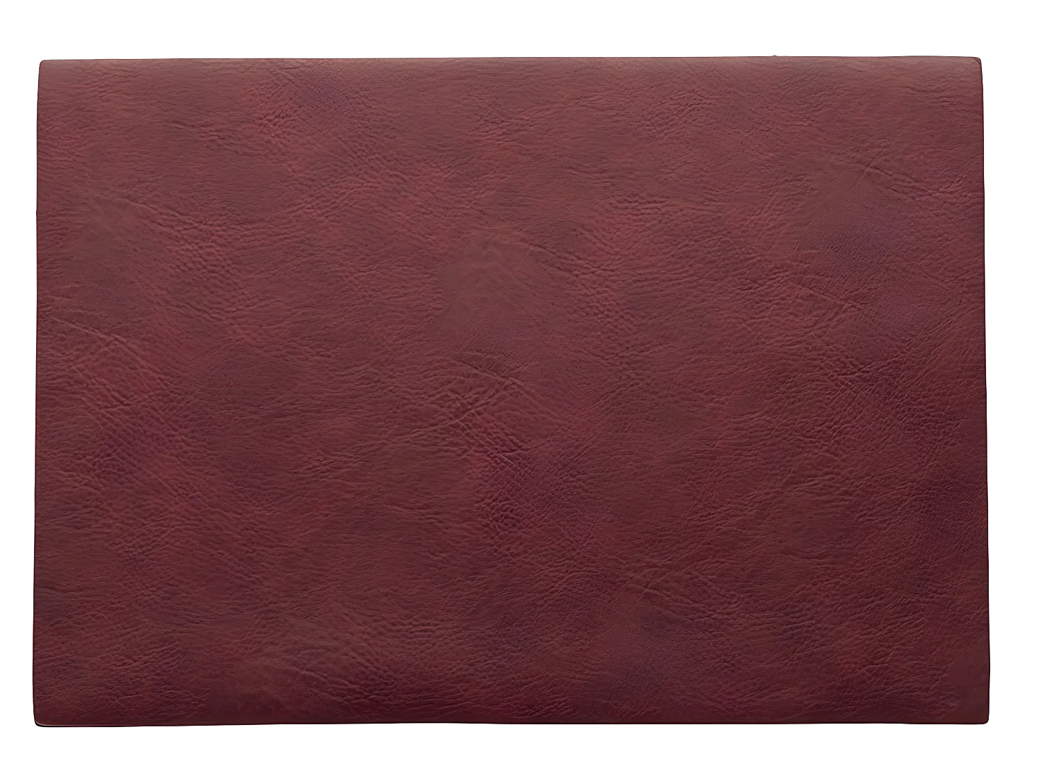 Mantel individual de cuero vegano en plástico rojo.