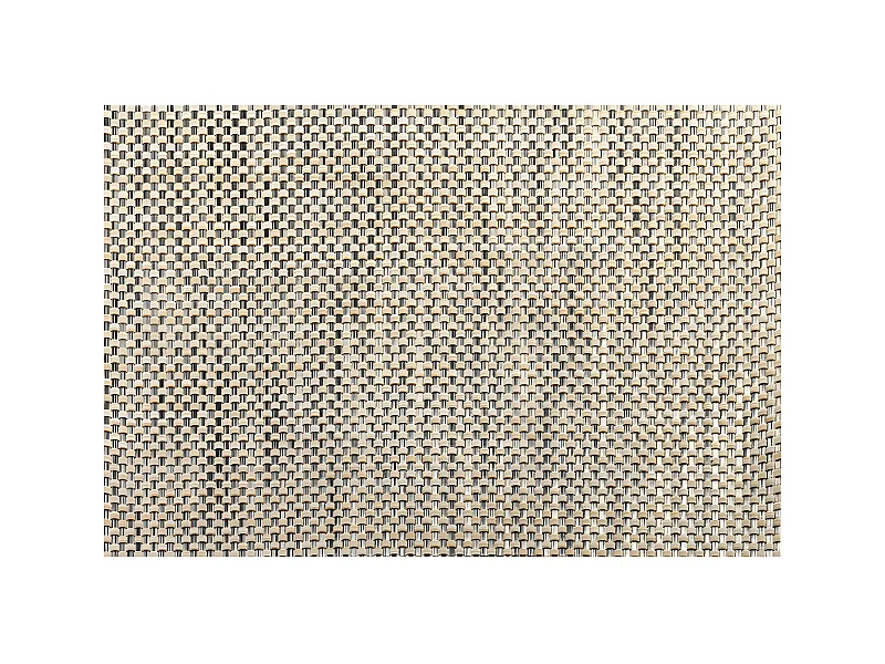 Mantel individual trenzado de PVC gris natural.