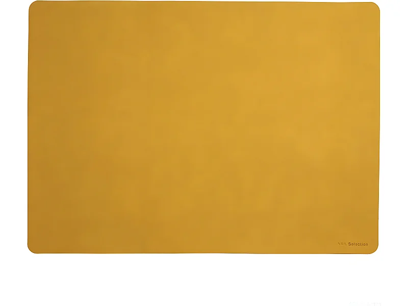 Mantel individual de cuero suave antideslizante de plástico amarillo