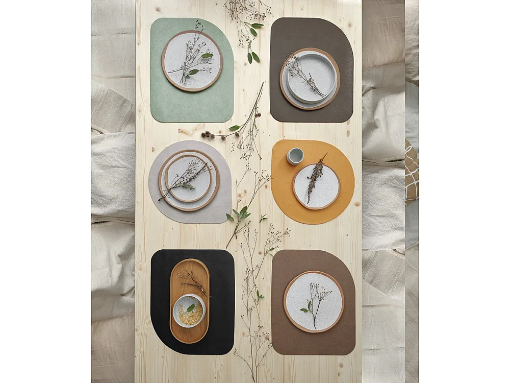 Set de table cuir vegan organique Vert menthe  Asa