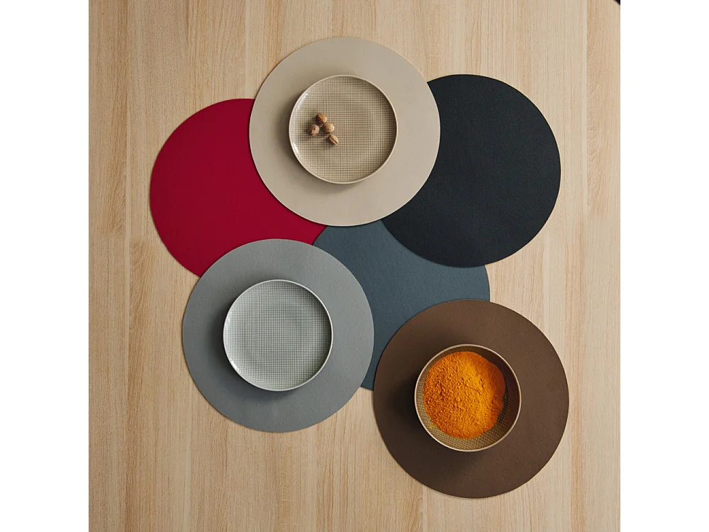 Tovaglietta rotonda in plastica beige