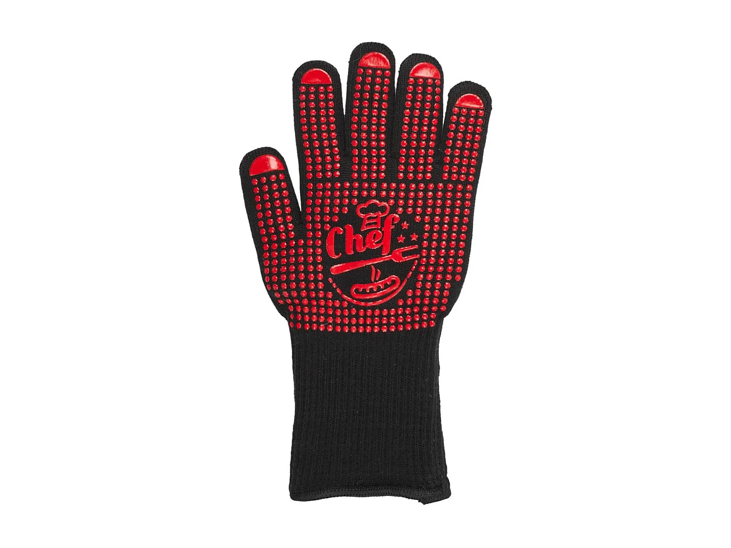 Gant Anti Chaleur "Barbecue" 32cm Rouge & Noir