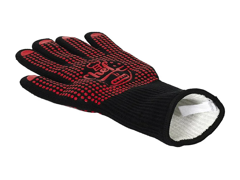 Gant Anti Chaleur "Barbecue" 32cm Rouge & Noir